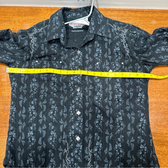 Brooks & Dunn Panhandle Slim Shirt Womens Large Black Pearl Snap Long Sleeve - Picture 15 of 16